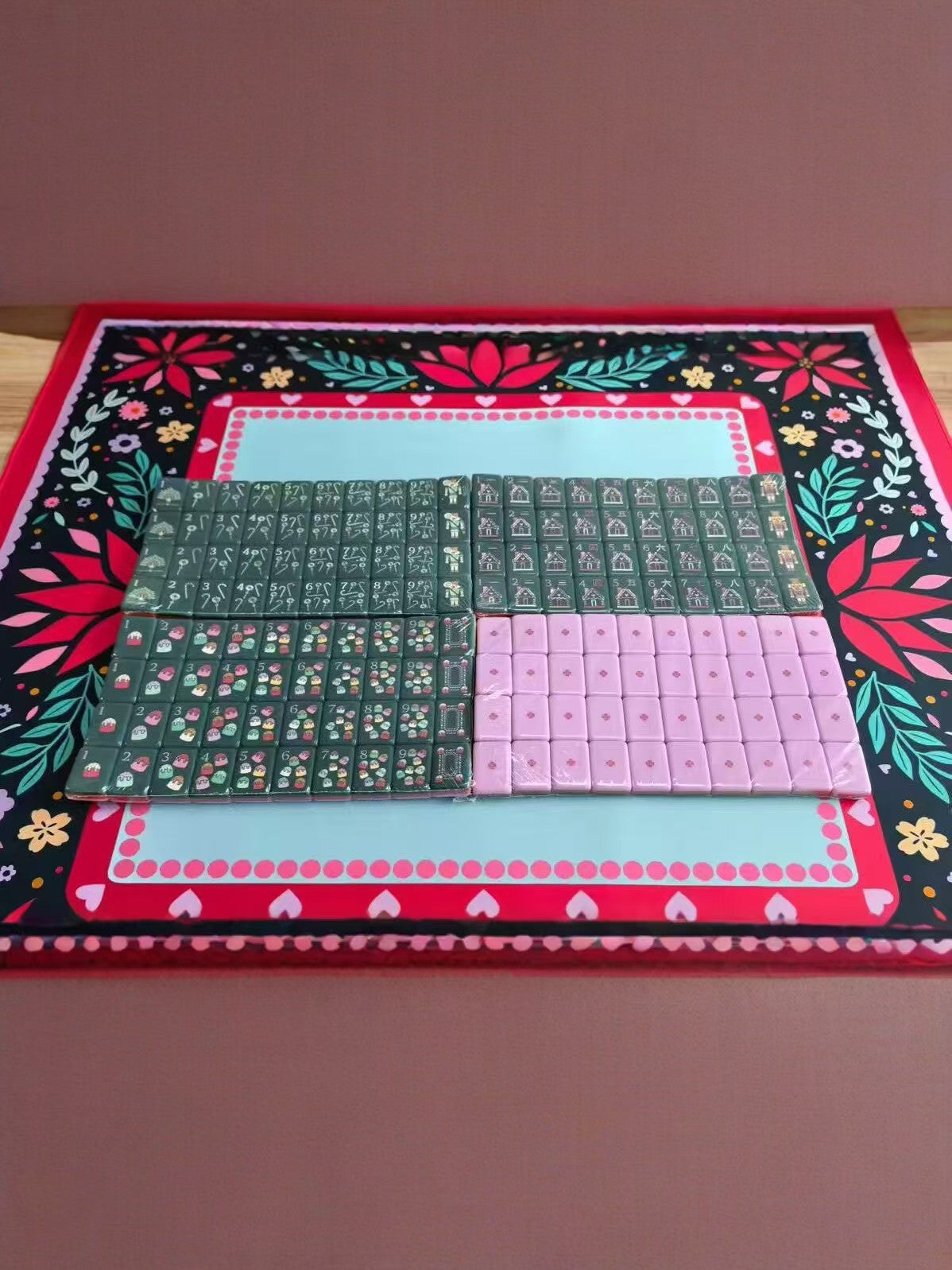 The Nutcracker Holiday American Mahjong Tile Set | Luxury Emerald & Purple Dual-Layer Acrylic Tiles with Nostalgic Christmas Art (160 Tiles)