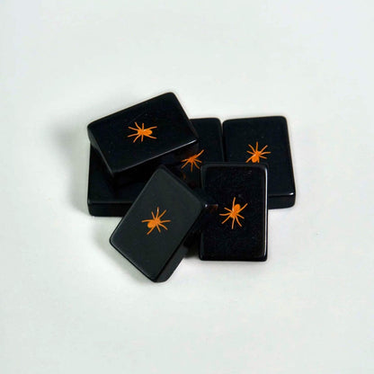 Spooktacular Halloween Edition American Mahjong Tile Set | Luxury Black Acrylic Tiles with Custom Spooky Illustrations (160 Tiles)