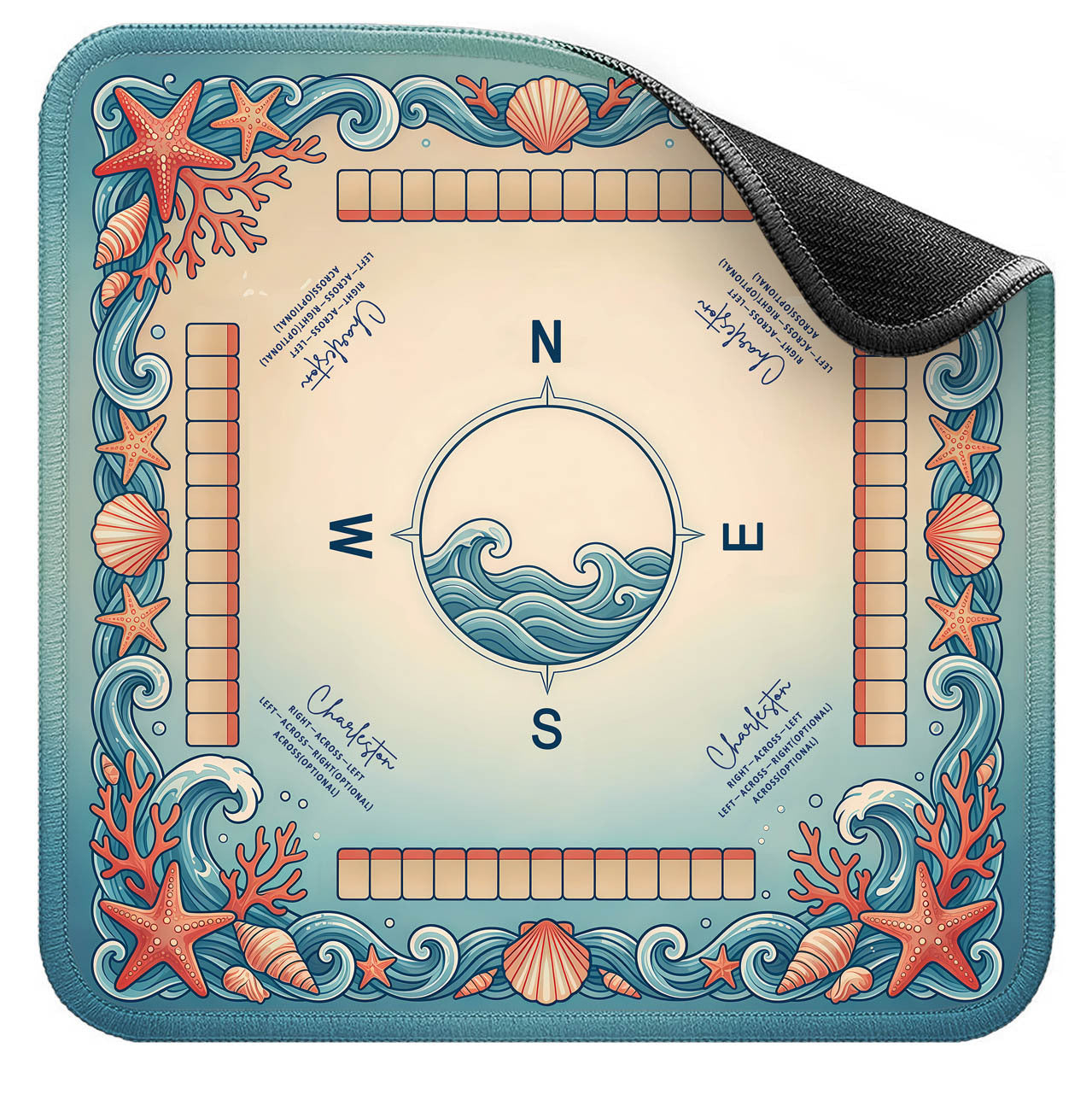 Non-Slip American Mahjong Mat (33" x 33") | Premium Neoprene Noise-Reducing Table Cover for Game Night