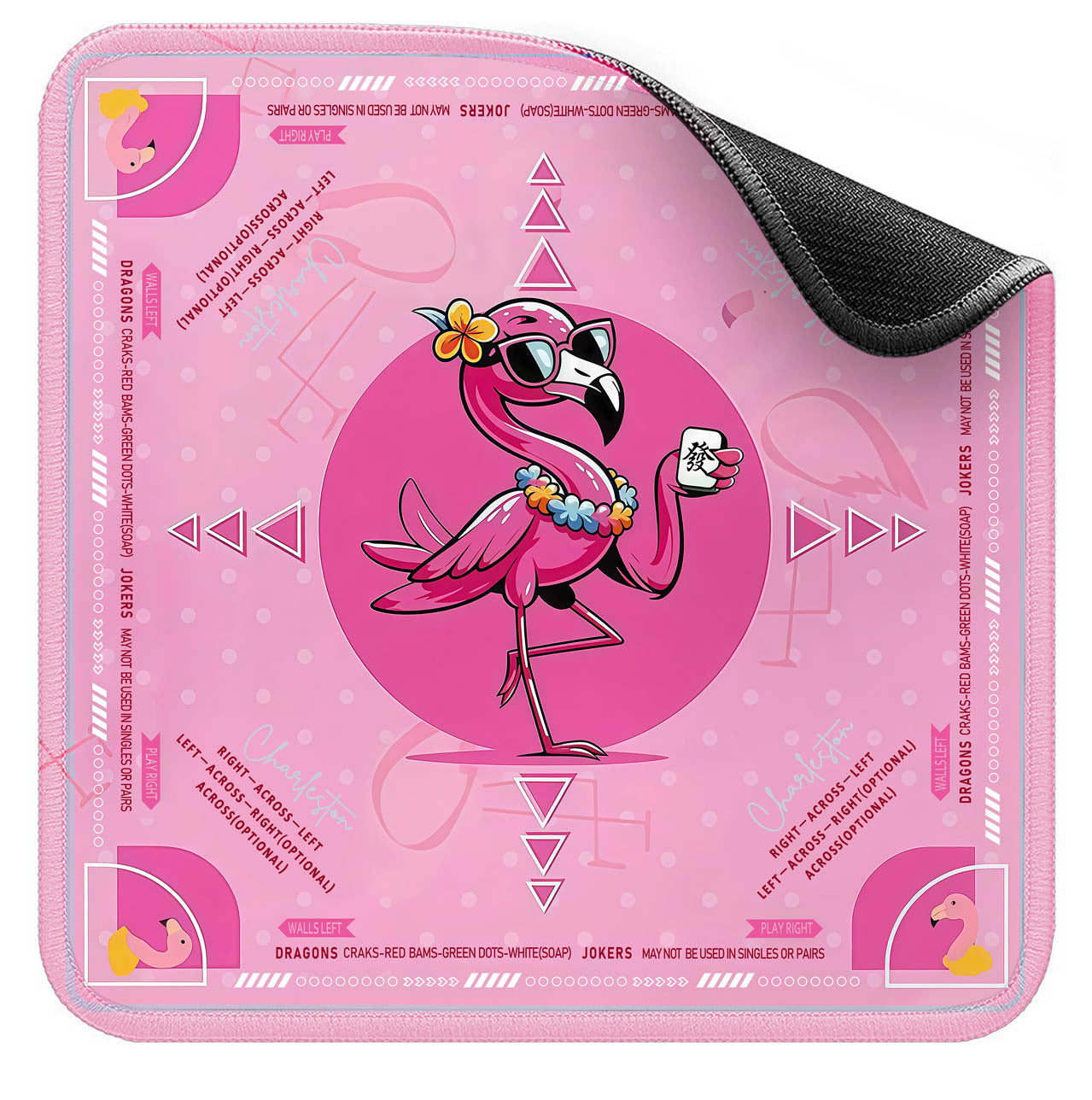 Non-Slip American Mahjong Mat (33" x 33") | Premium Neoprene Noise-Reducing Table Cover for Game Night