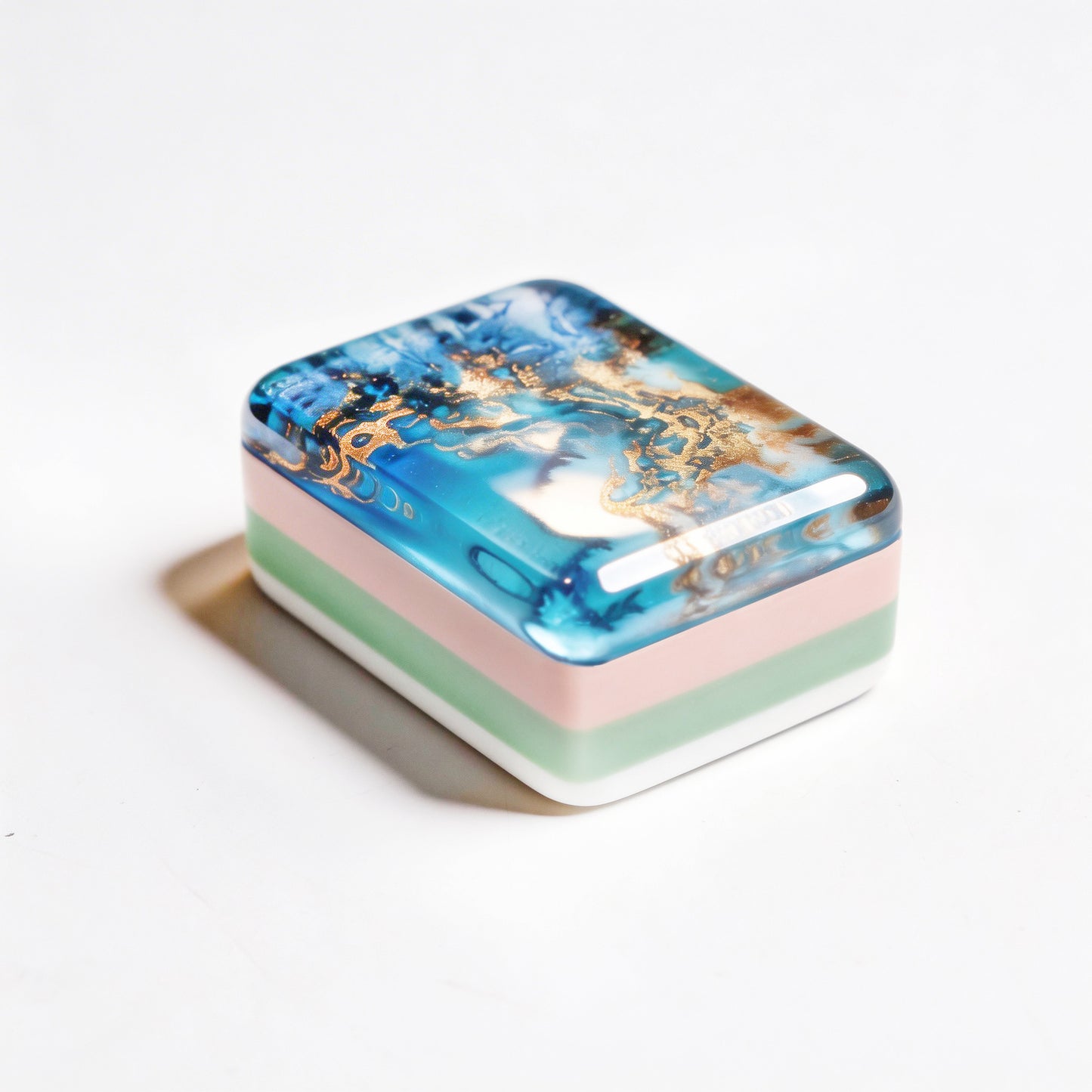 The Nautical Resin American Mahjong Tile Set | Luxury Ocean Wave & Gold Foil Backing with Marine Life Illustrations (160 Tiles)