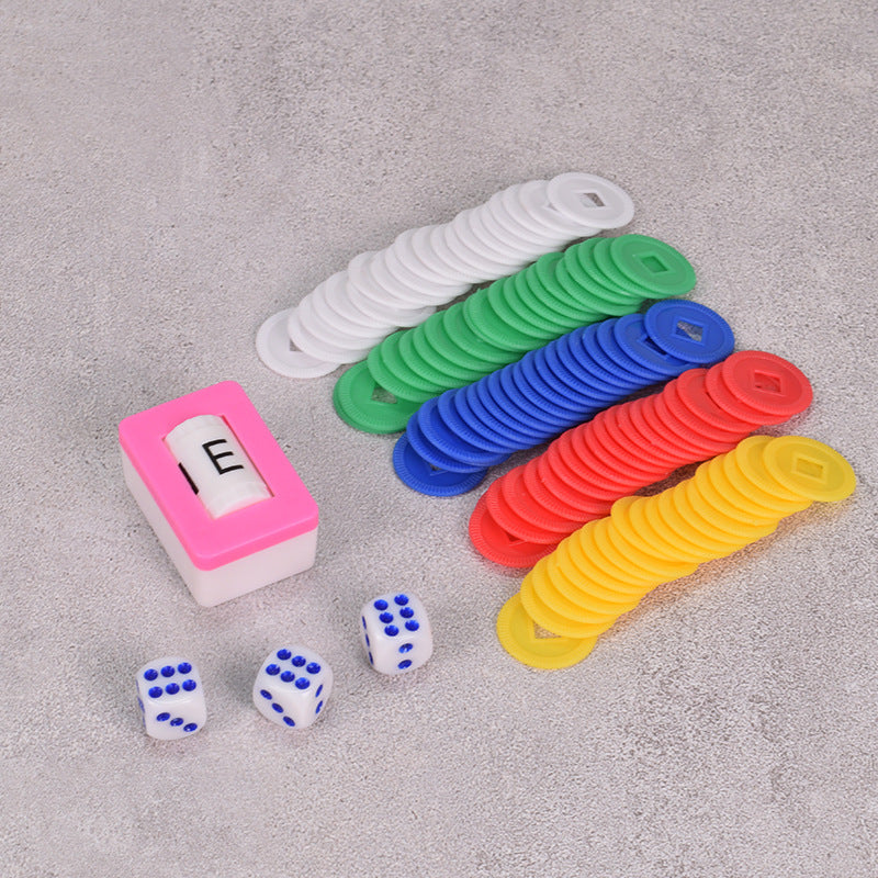 American Mahjong Accessories Set - Wind Indicator Bettor, Betting Chips & Dice Kit