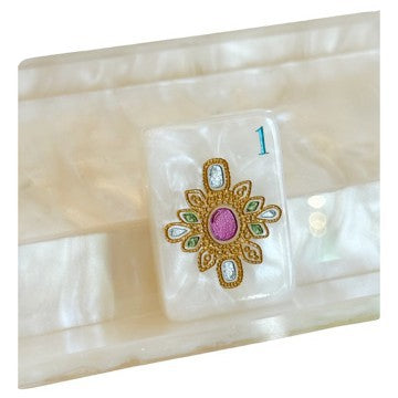 Royal Jewels American Mahjong Set - Luxury Mother of Pearl Pearlized Tiles, 160-Tile Complete Kit