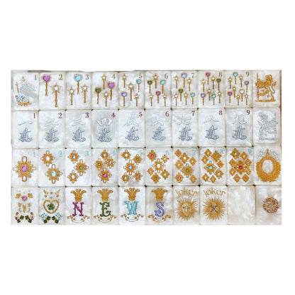Royal Jewels American Mahjong Set - Luxury Mother of Pearl Pearlized Tiles, 160-Tile Complete Kit