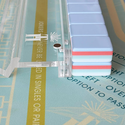 Tropical Cabana American Mahjong Set - Pastel Blue Two-Tone Tiles, 160-Tile Complete Kit