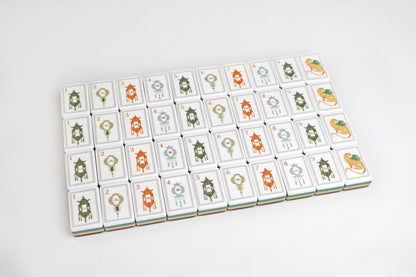 Botanical Chinoiserie American Mahjong Set - Tortoiseshell Style Backs, 160-Tile Complete Kit