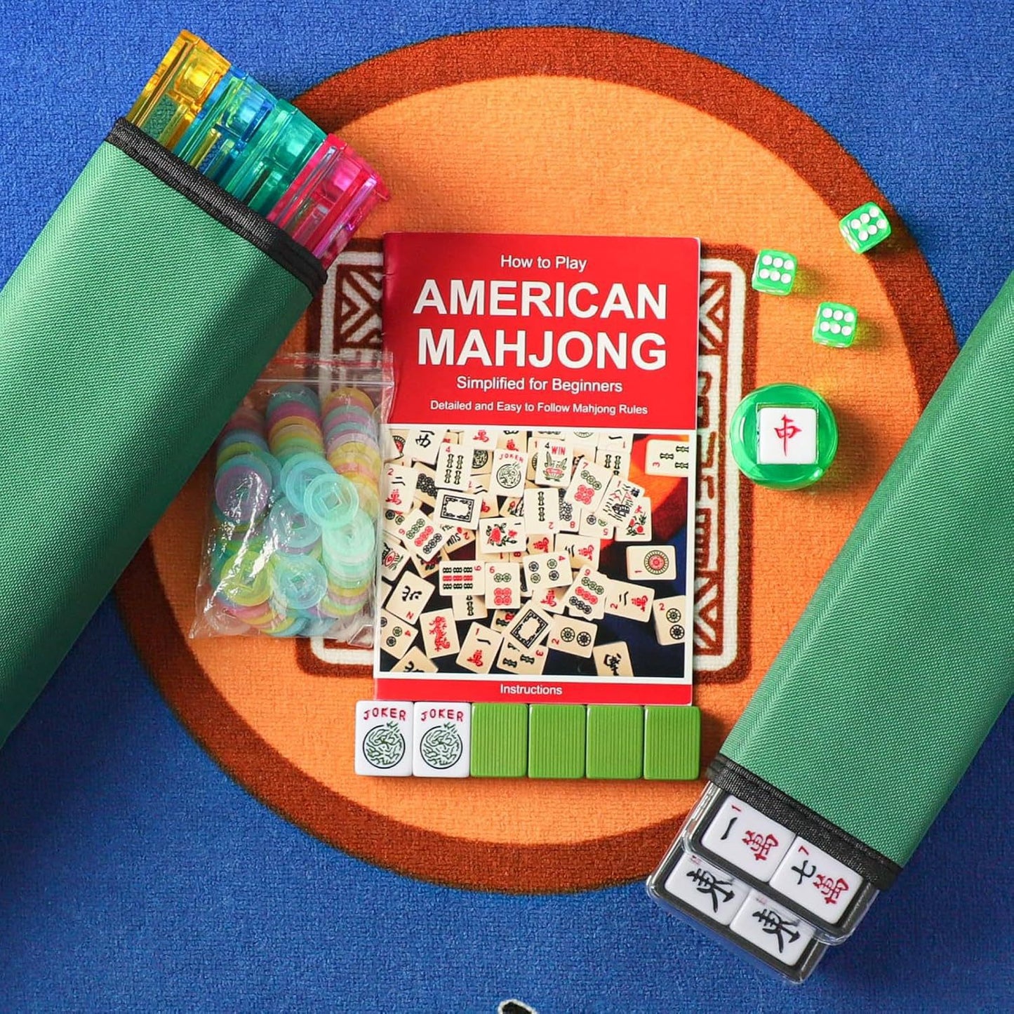 American Mahjong Soft Carrier Bag Set - Canvas Travel Tote with Rack & Accessory Pouches