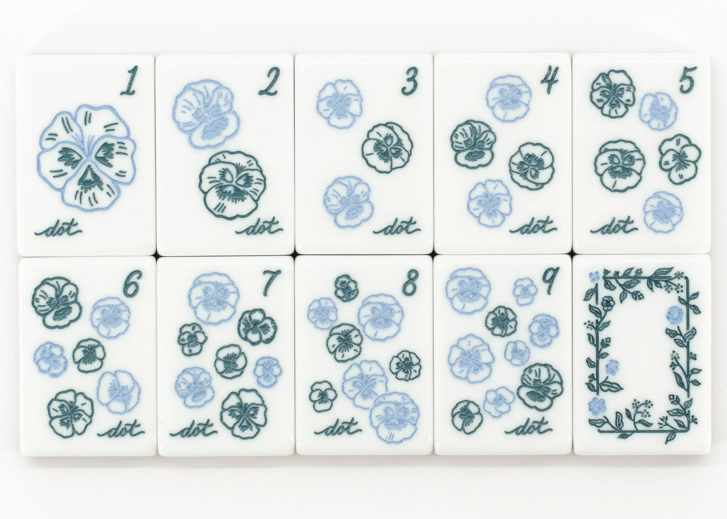 Love Letters & Stationery American Mahjong Set - Plum Berry Floral Backs, 160-Tile Complete Kit