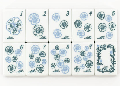 Love Letters & Stationery American Mahjong Set - Plum Berry Floral Backs, 160-Tile Complete Kit