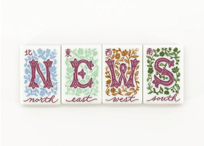 Love Letters & Stationery American Mahjong Set - Plum Berry Floral Backs, 160-Tile Complete Kit