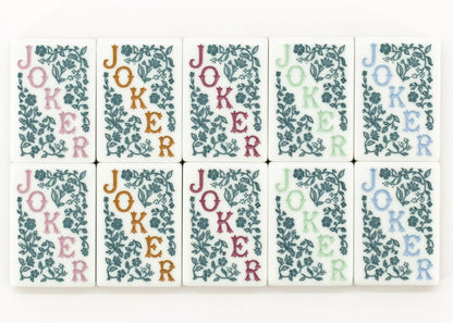 Love Letters & Stationery American Mahjong Set - Plum Berry Floral Backs, 160-Tile Complete Kit