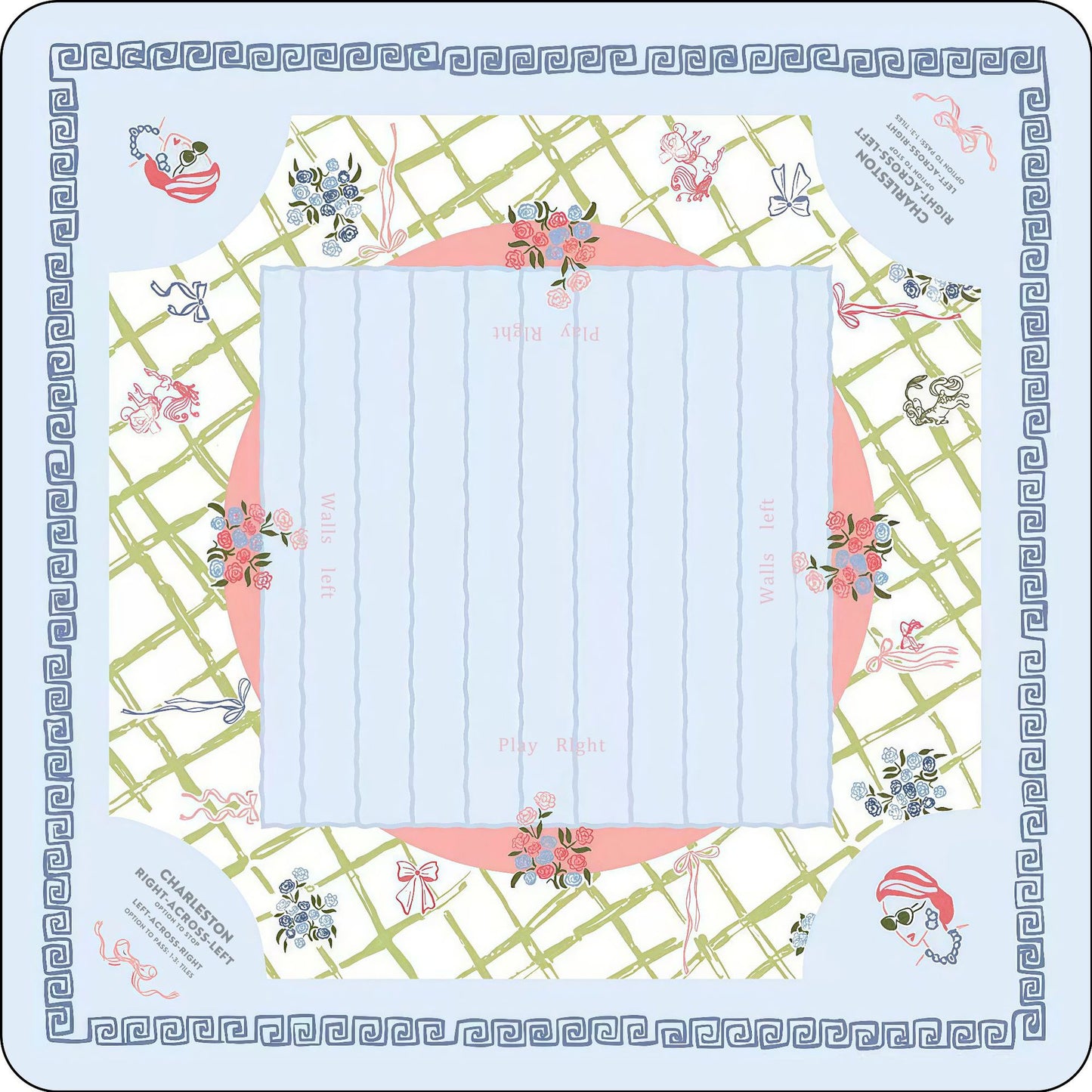 Premium Tennis Club Mahjong Mat – Non-Slip Noise-Reducing Table Cover (33" x 33")