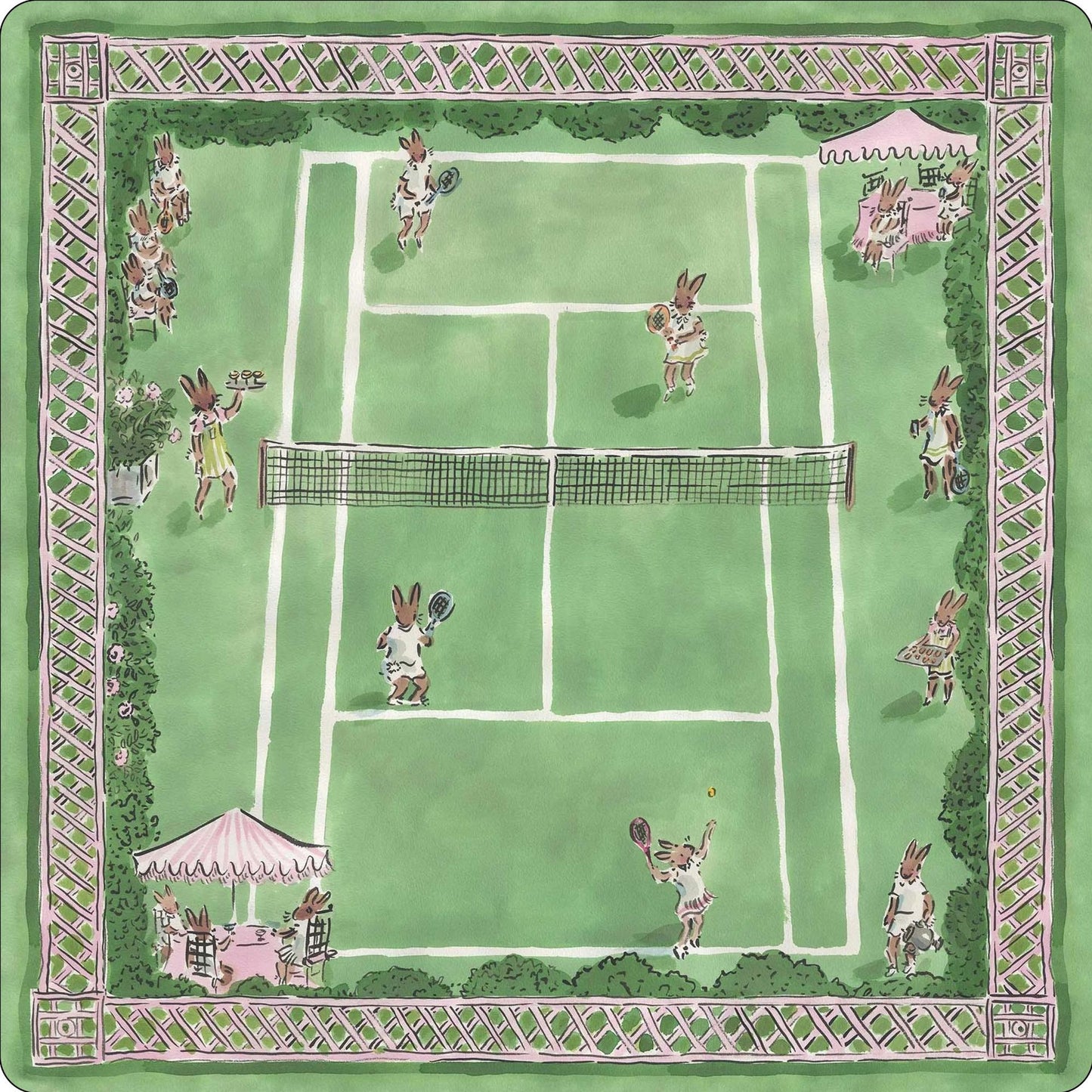 Premium Tennis Club Mahjong Mat – Non-Slip Noise-Reducing Table Cover (33" x 33")