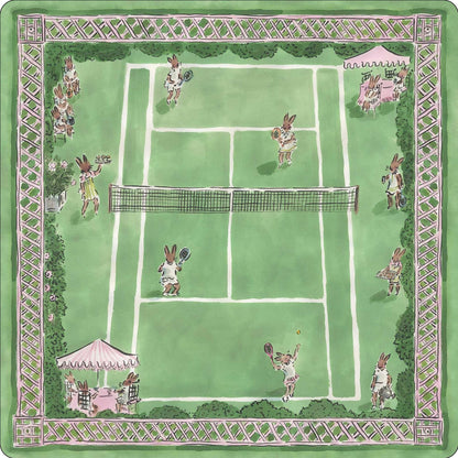 Premium Tennis Club Mahjong Mat – Non-Slip Noise-Reducing Table Cover (33" x 33")