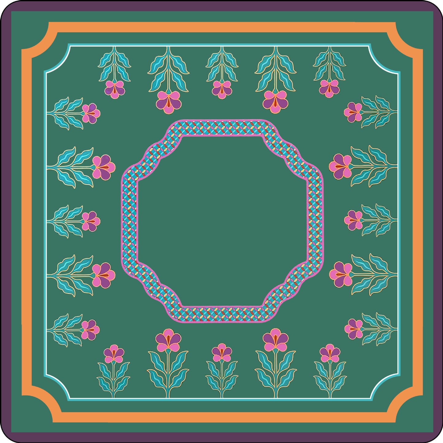 Premium Tennis Club Mahjong Mat – Non-Slip Noise-Reducing Table Cover (33" x 33")