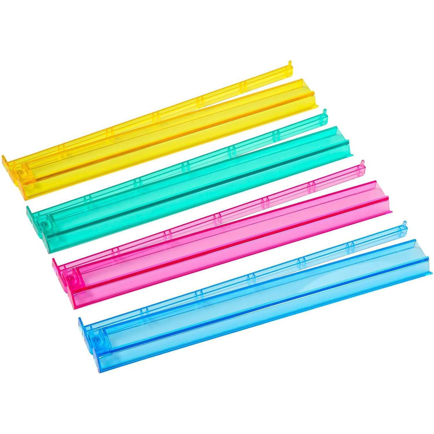 Premium All-in-One Acrylic Mahjong Racks with Attached Pushers – Set of 4 (18.5")