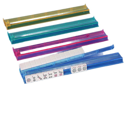 Premium All-in-One Acrylic Mahjong Racks with Attached Pushers – Set of 4 (18.5")