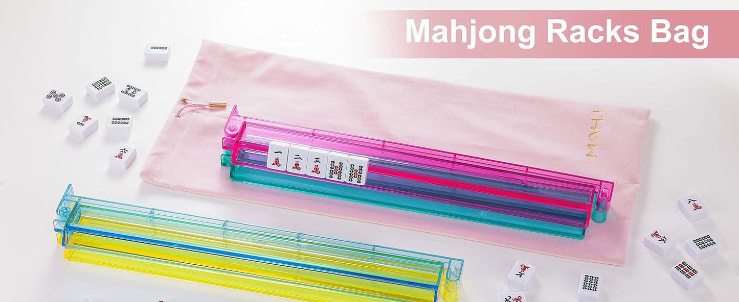 Velvet Mahjong Rack Drawstring Storage Bag – Fits up to Four 20.5" Racks (22" x 9.5")