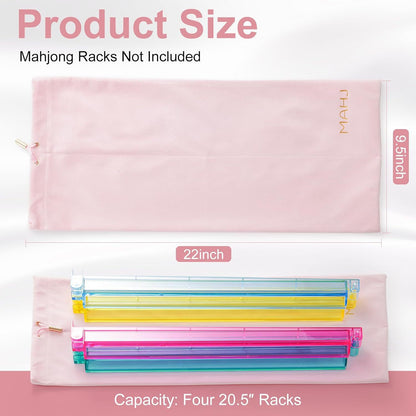 Velvet Mahjong Rack Drawstring Storage Bag – Fits up to Four 20.5" Racks (22" x 9.5")