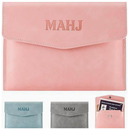 Leatherette American Mahjong Card Holder Case – Envelope Pouch for Official Hands & Rules Cards (7.8" x 5.5")