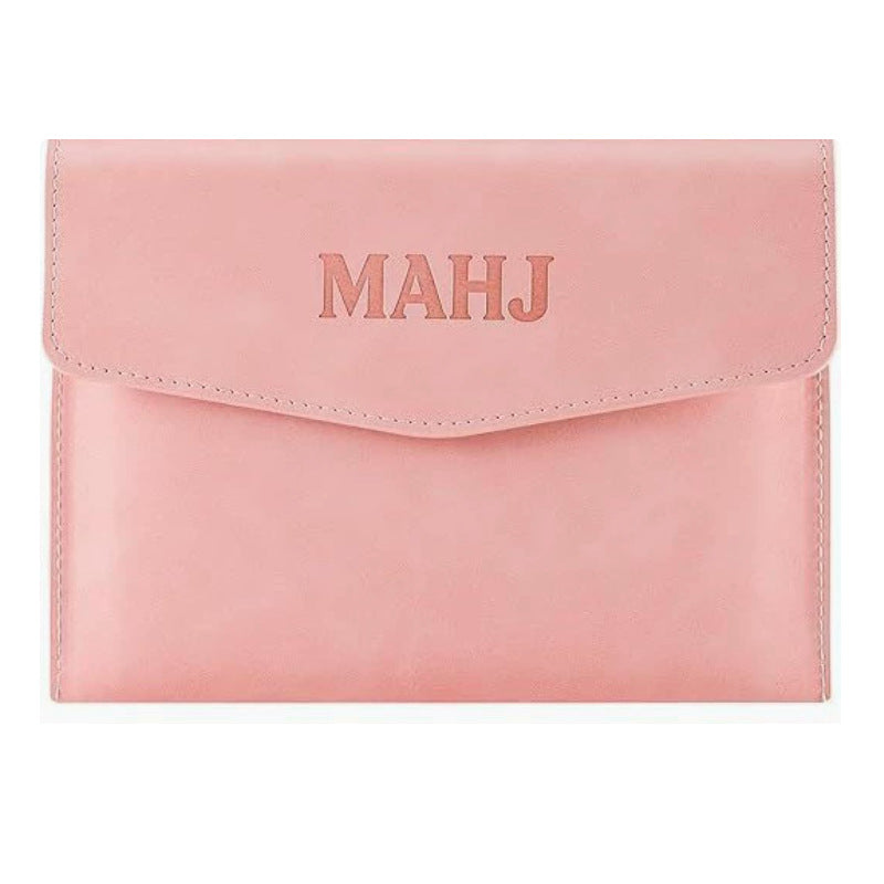 Leatherette American Mahjong Card Holder Case – Envelope Pouch for Official Hands & Rules Cards (7.8" x 5.5")