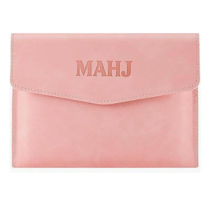 Leatherette American Mahjong Card Holder Case – Envelope Pouch for Official Hands & Rules Cards (7.8" x 5.5")