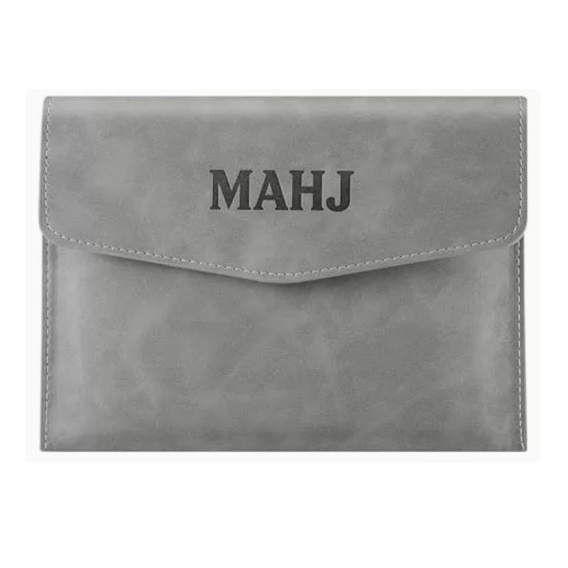 Leatherette American Mahjong Card Holder Case – Envelope Pouch for Official Hands & Rules Cards (7.8" x 5.5")