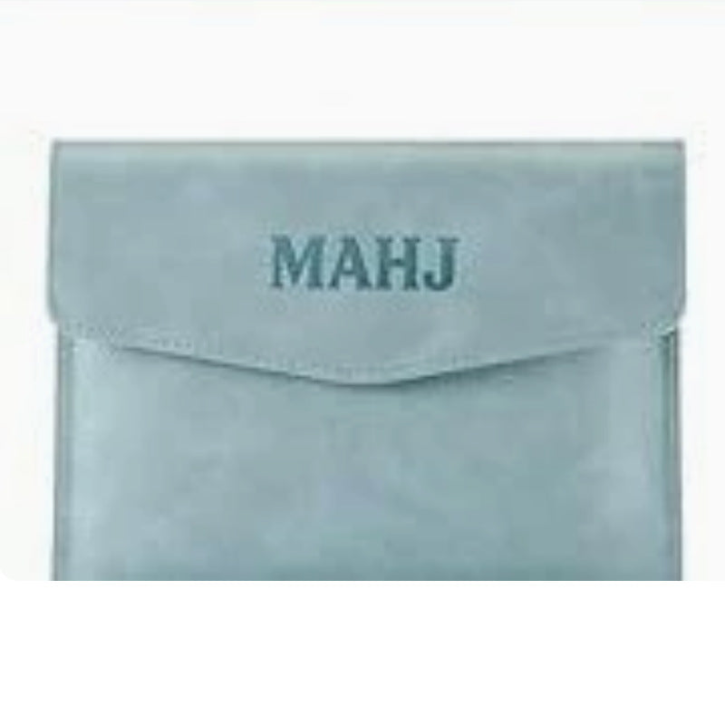 Leatherette American Mahjong Card Holder Case – Envelope Pouch for Official Hands & Rules Cards (7.8" x 5.5")