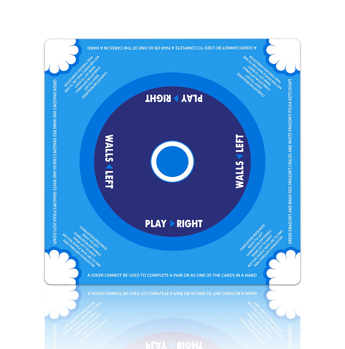 Premium Floral Patterned Mahjong Table Mat – Non-Slip Noise-Reducing Play Mat (33" x 33" x 3mm)