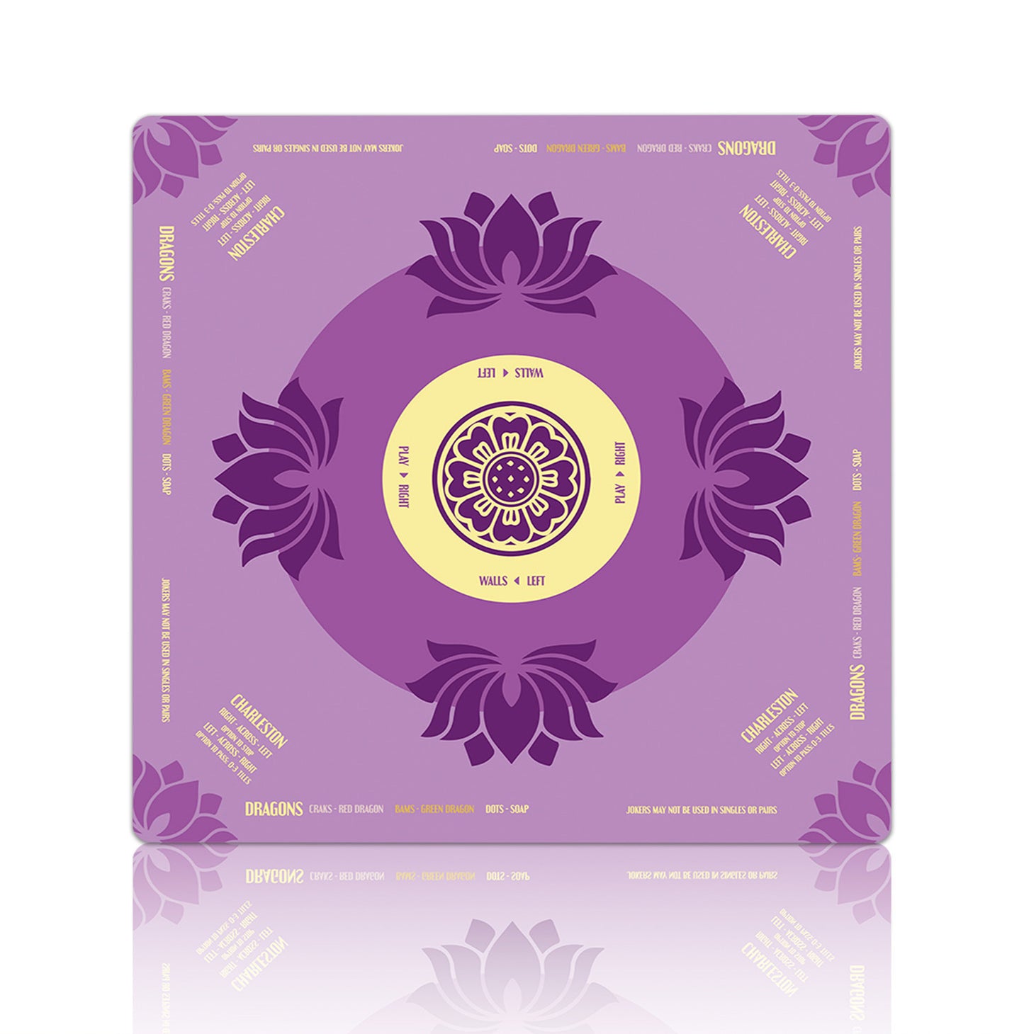 Premium Floral Patterned Mahjong Table Mat – Non-Slip Noise-Reducing Play Mat (33" x 33" x 3mm)