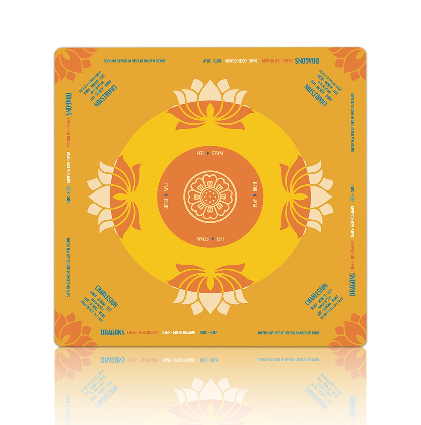 Premium Floral Patterned Mahjong Table Mat – Non-Slip Noise-Reducing Play Mat (33" x 33" x 3mm)