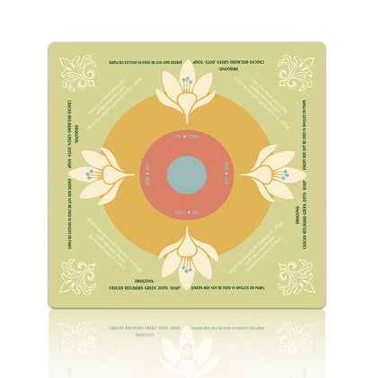 Premium Floral Patterned Mahjong Table Mat – Non-Slip Noise-Reducing Play Mat (33" x 33" x 3mm)