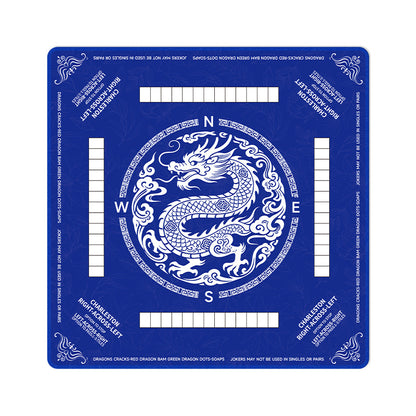 麻将狗防滑麻将垫，31.5英寸正方形3mm厚橡胶桌垫，防水减噪保护桌面。