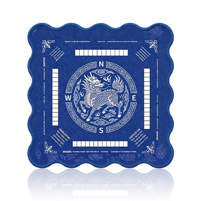 麻将狗防滑麻将垫，31.5英寸正方形3mm厚防水橡胶桌垫，减噪保护桌面适合美式麻将游戏